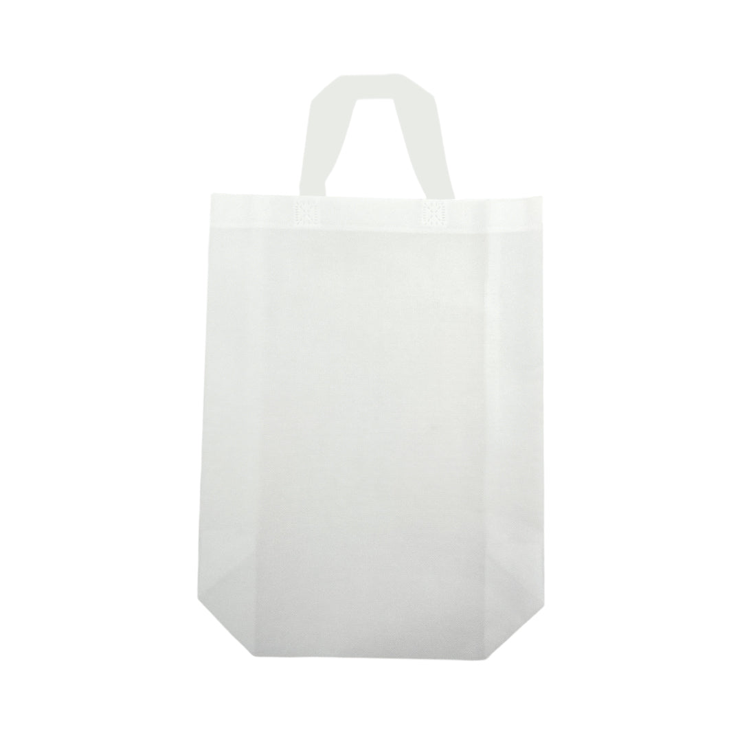 Pack of 25 White Coloured 35x41x12cm Non-Woven Bags with Handle