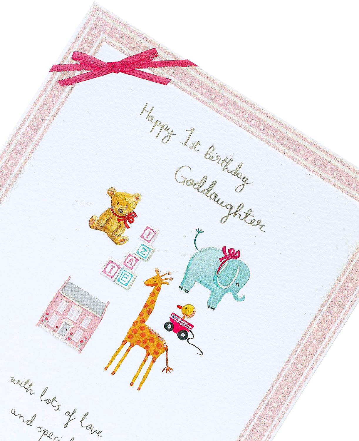 Goddaughter 1st Birthday Card Cute Animals 
