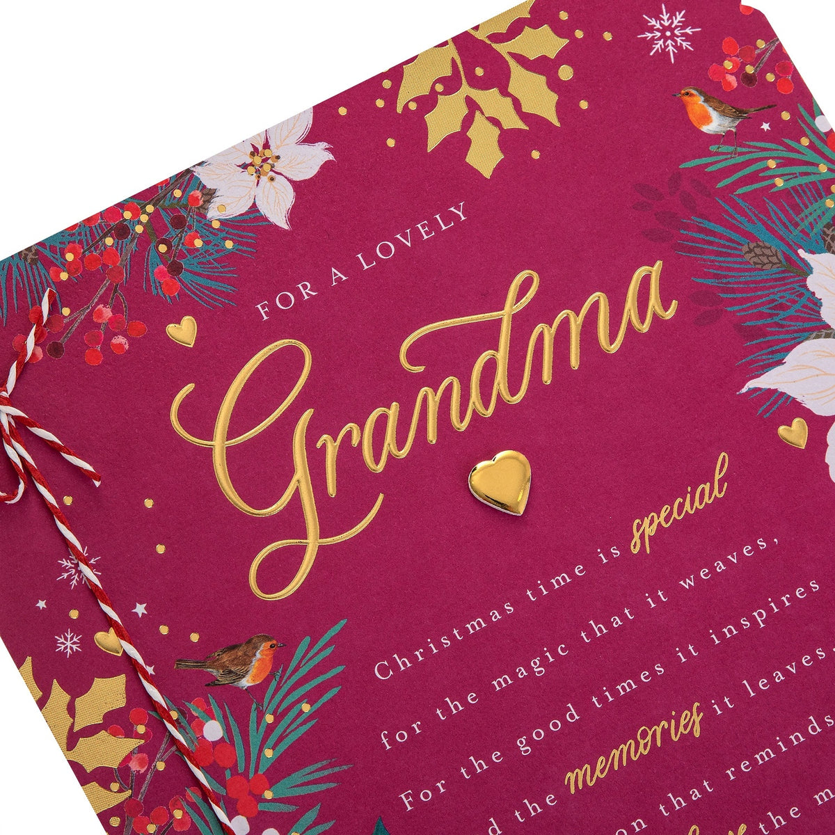 Traditional Winter Florals Design Lovely Grandma Christmas Card