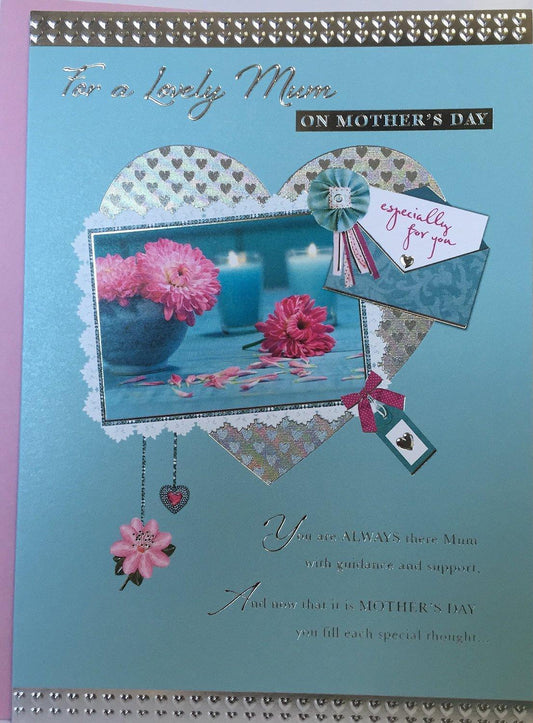 For a Lovely Mum Foil Finished  Mother's Day Card