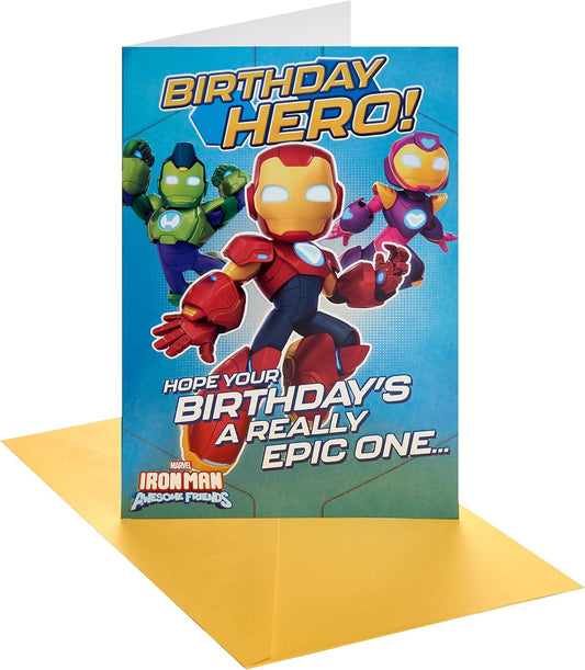 Marvel Kid's Iron Man and Friends Design Birthday Card