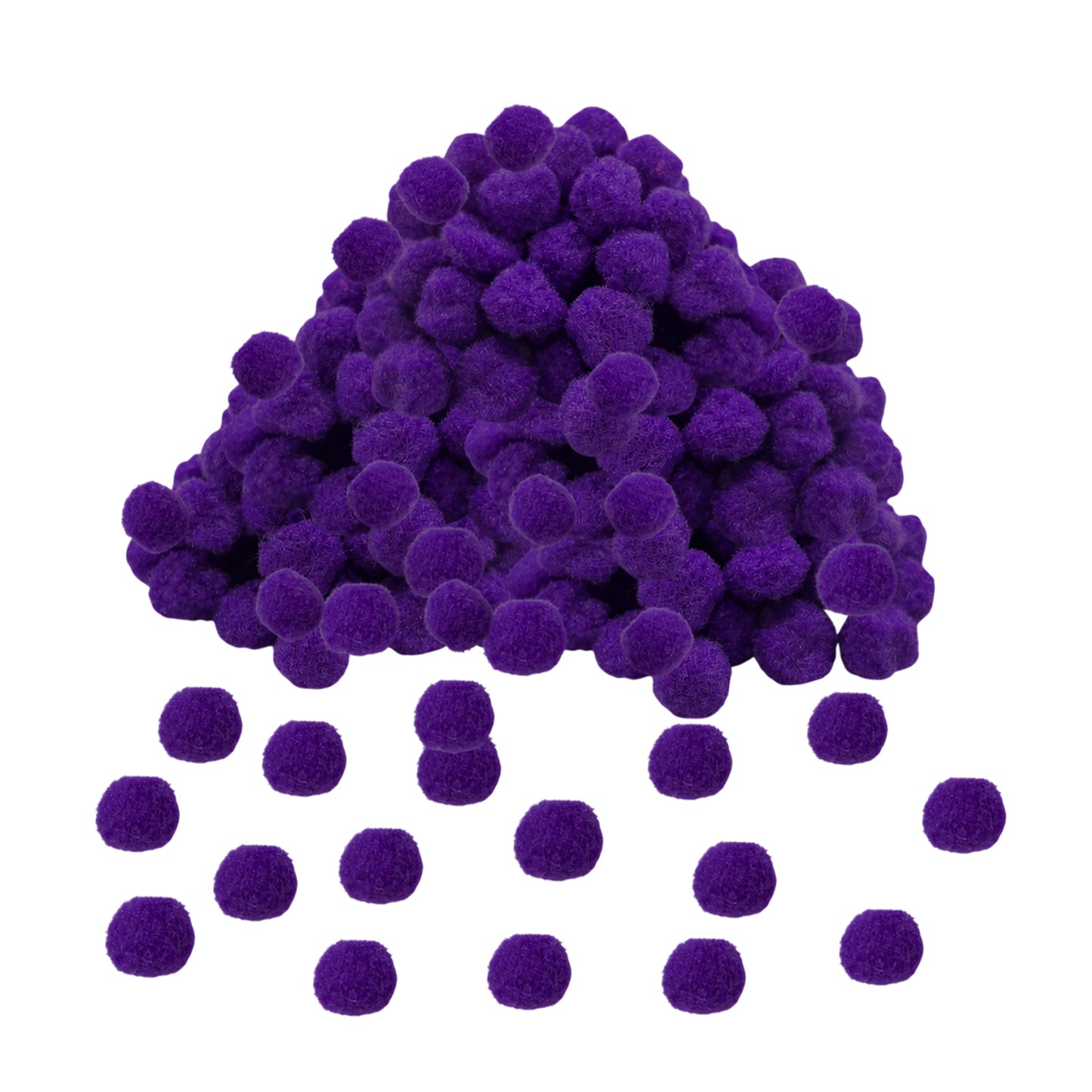 Pack of 250 Purple Pom Poms 1.5cm – Soft Fluffy Craft Balls