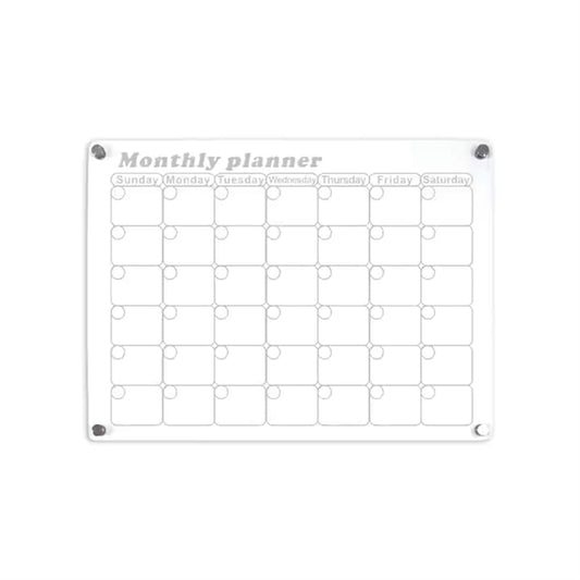 Glass Dry Erase Magnet Whiteboard Monthly Calendar Planner for Refrigerator 40×30×0.3 cm