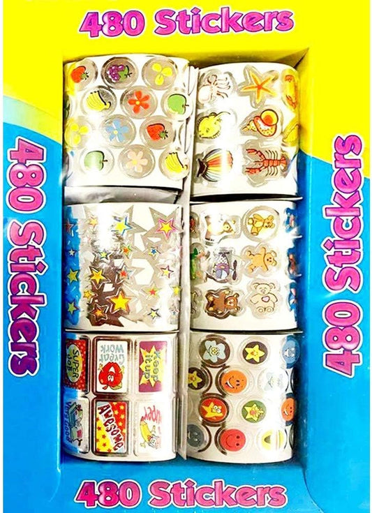 Box of 480 Foil Assorted Stickers