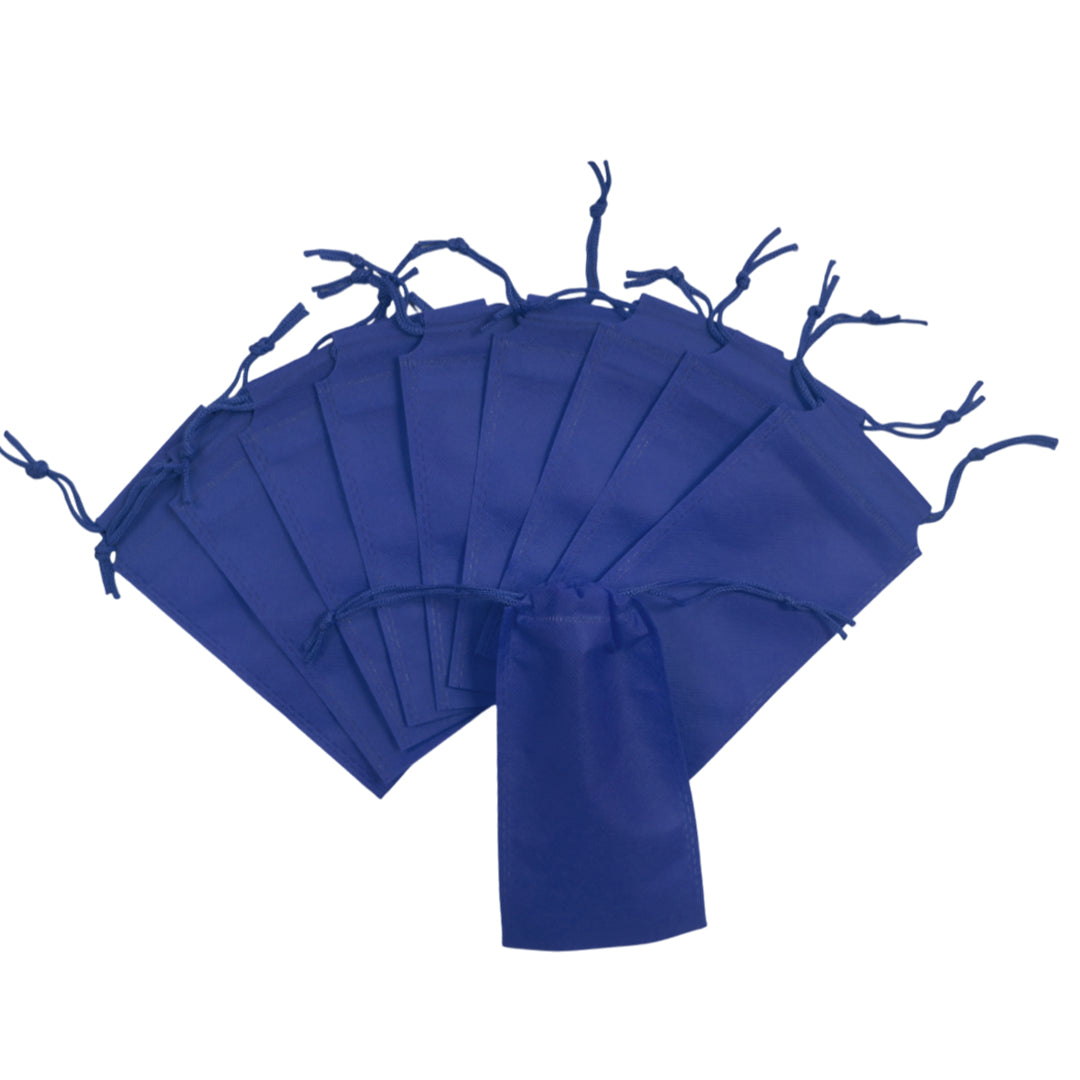 Pack of 100 Blue Coloured 43x34cm Non-Woven Drawstring Bags