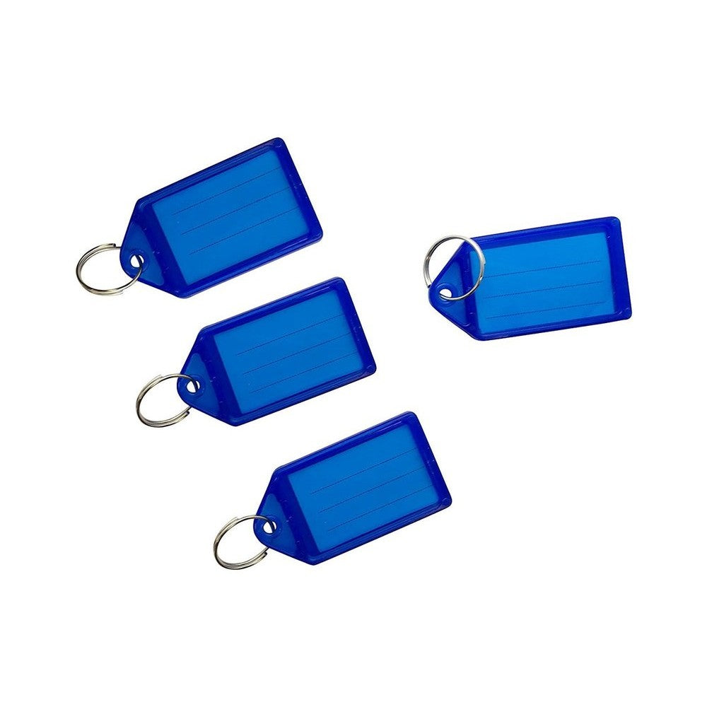Pack of 100 Small Blue Identity Tag Key Rings