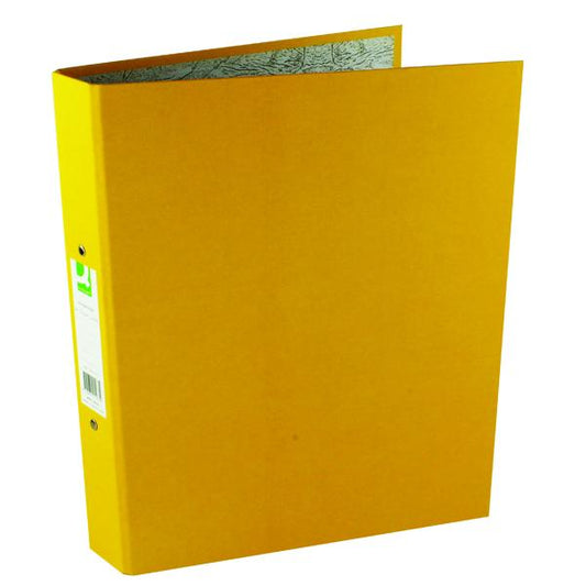 Pack of 10 A4 Q-Connect 2 Ring 25mm Paper Over Board Yellow Binders