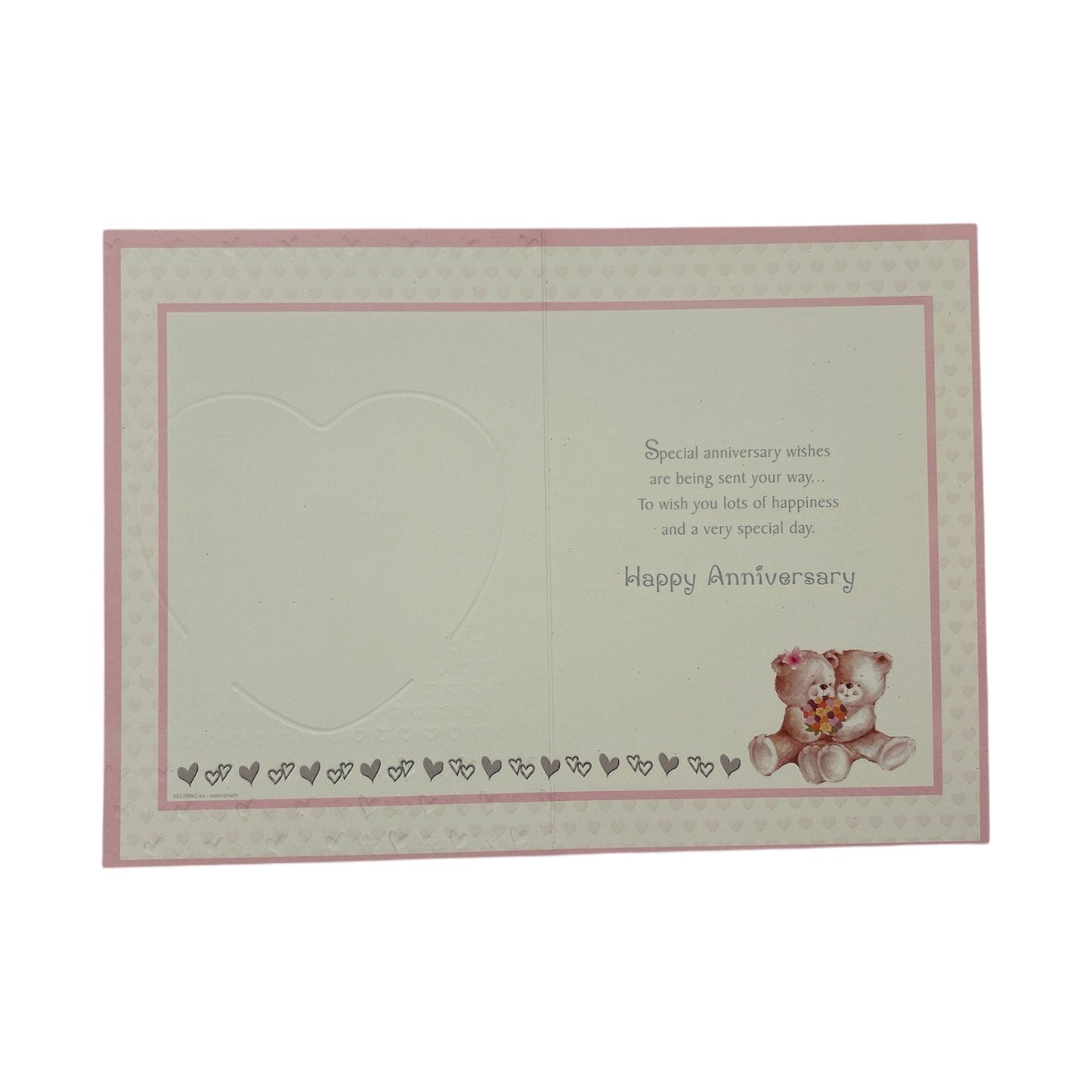Sister and Brother-in-law Cute Teddies In Pink Heart Anniversary Card