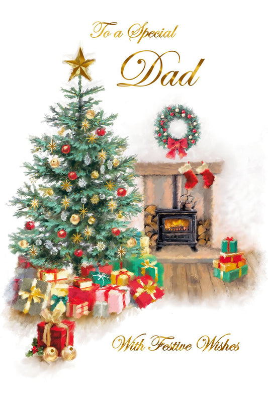 Xmas Tree Gifts Design Dad Christmas Card
