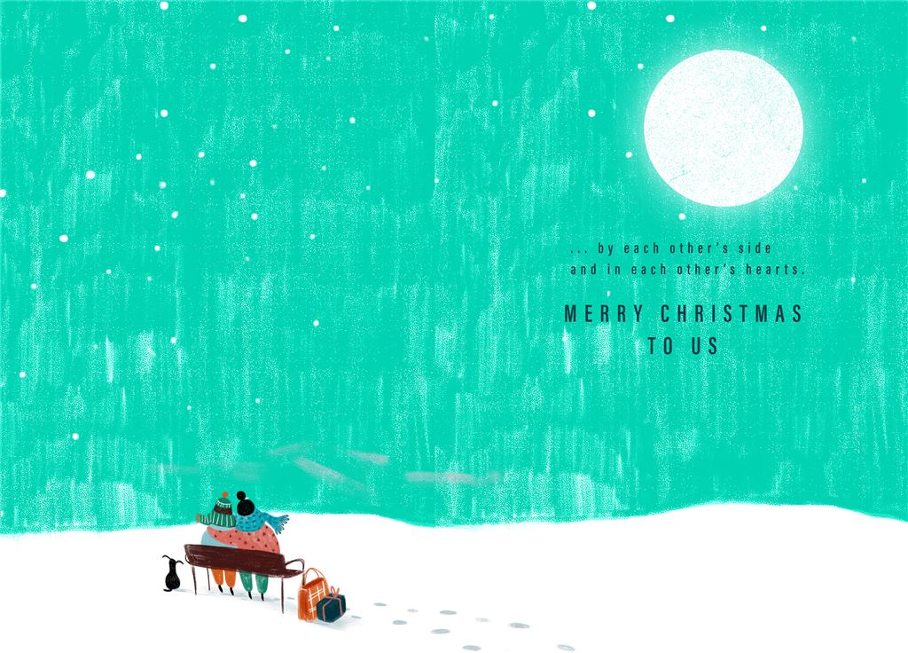 Tree Snow Scene With Bench Lovely Wife Christmas Card