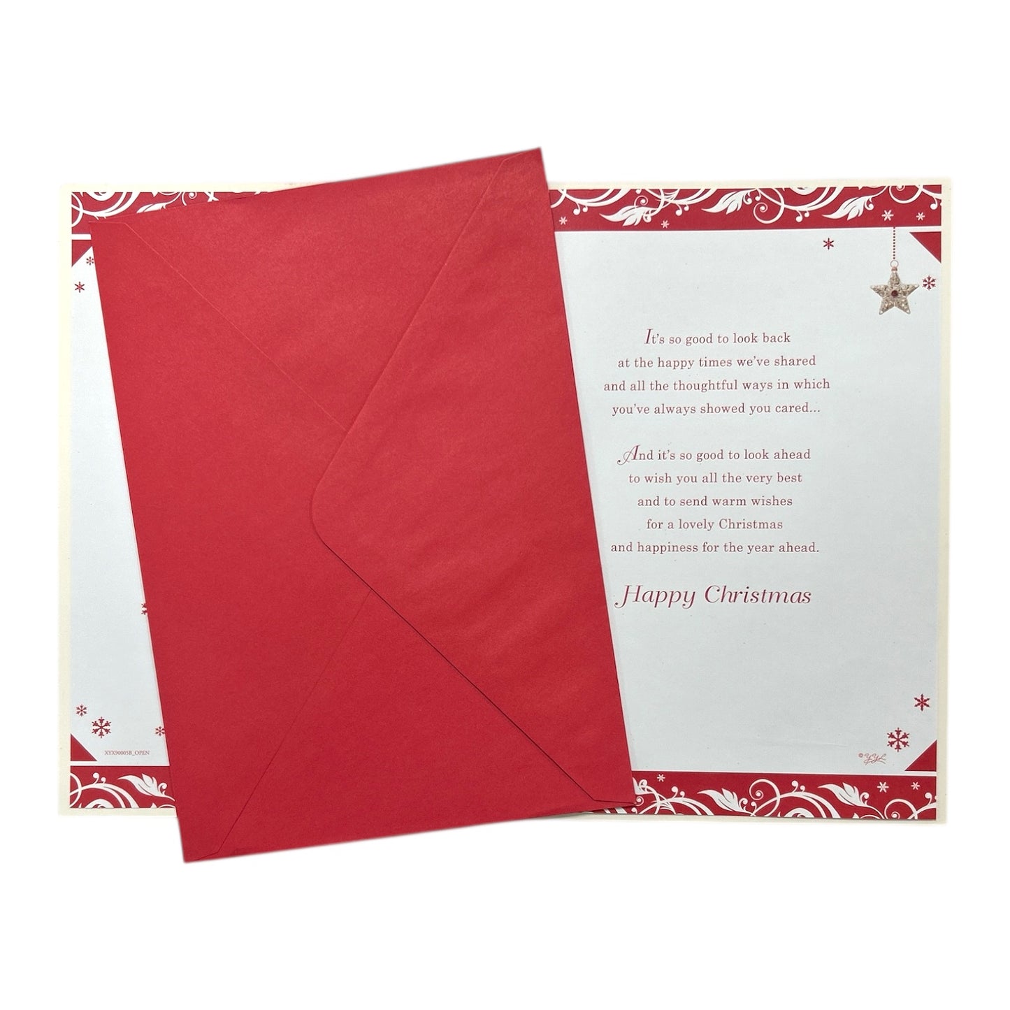 Just For You Hanging Decorative Baubles Design Open Christmas Card