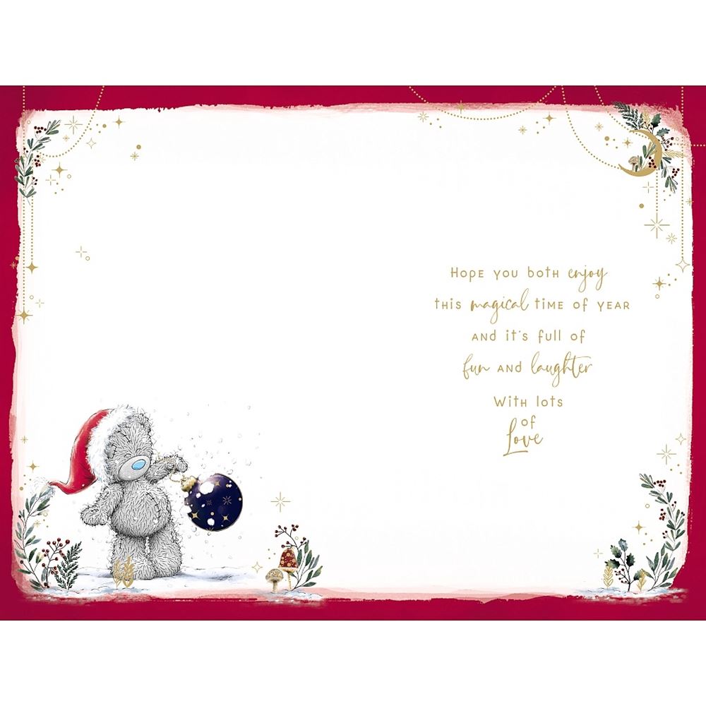 Bear On Bauble Granny And Grandad Christmas Card