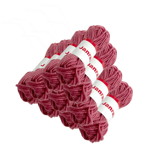 Pack of 20 Dusky Pink Acrylic Yarn Rolls – 10g each, 4 Strand 8 Ply Knitting Wool