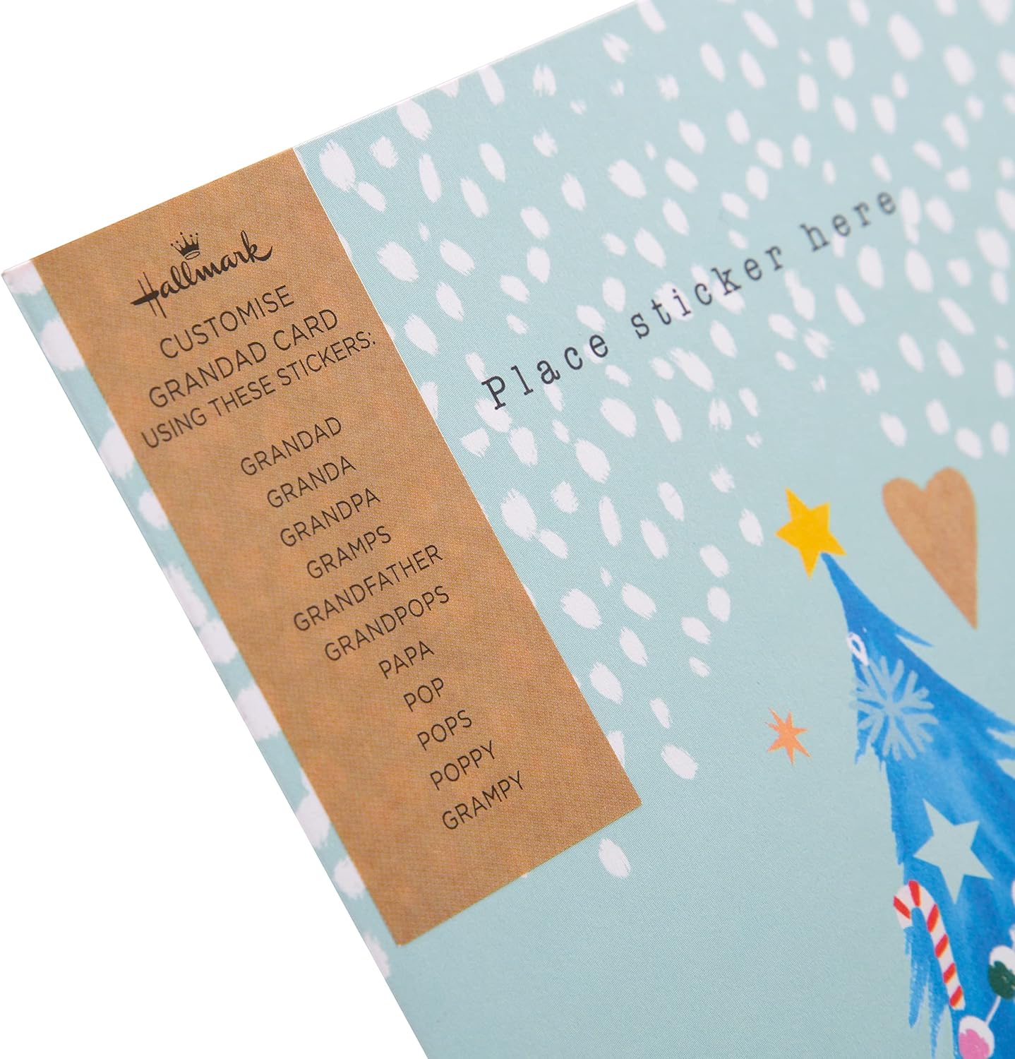 Classic Tree Design Customisable Caption Grandad, Grandfather, Grandpa, Papa, Pops Christmas Card