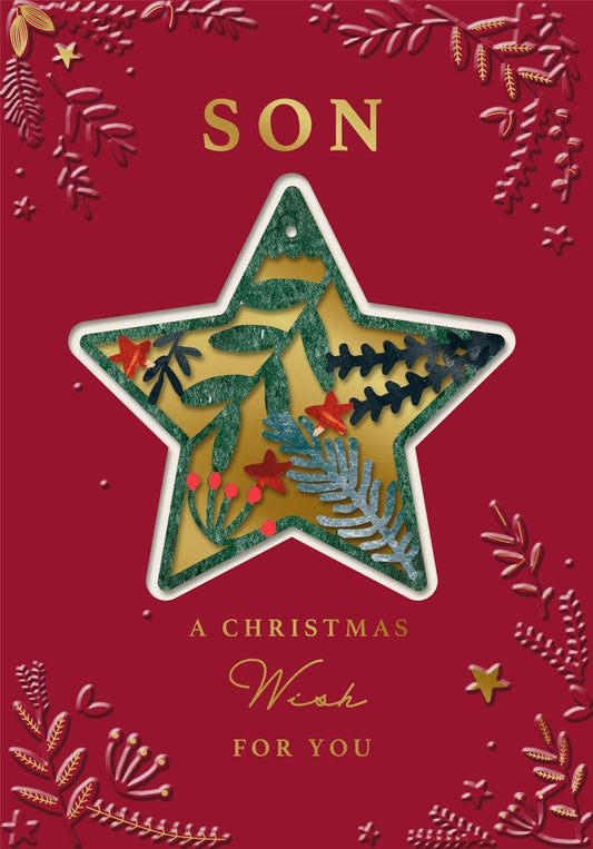 Star Design Son Christmas Card