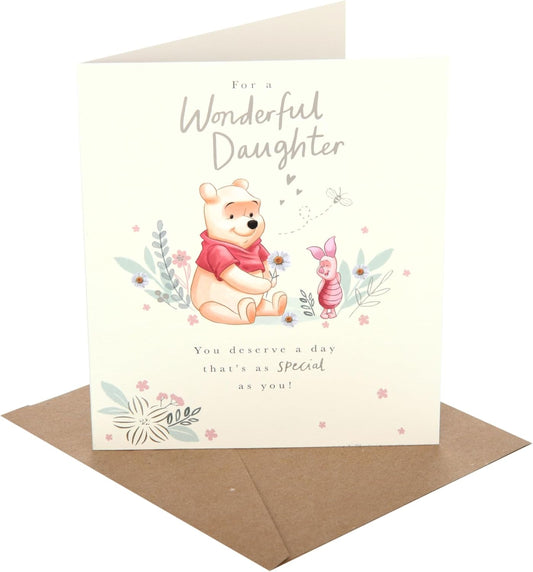 Disney Winnie the Pooh and Piglet Daughter Birthday Card