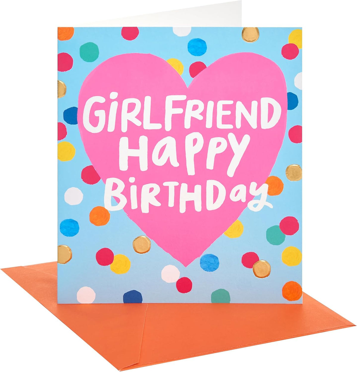 Hearts & Spots Design Girlfriend Birthday Card