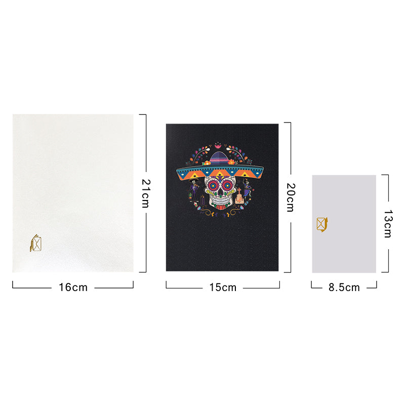 Dance of Spirits Sugar Skull Celebration 3D Pop Up Halloween Card