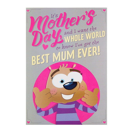 'Best Mum Ever' Pop Up Mobil Selfi Fun Mother's Day Card