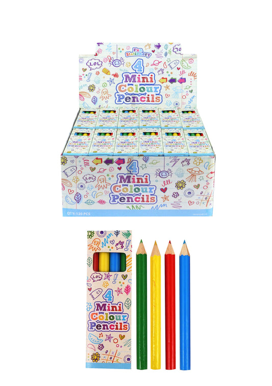Pack of 4 8.5cm Mini Colouring Pencils
