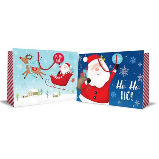 Super Jumbo Flitter Landscape Christmas Bag Cute Santa