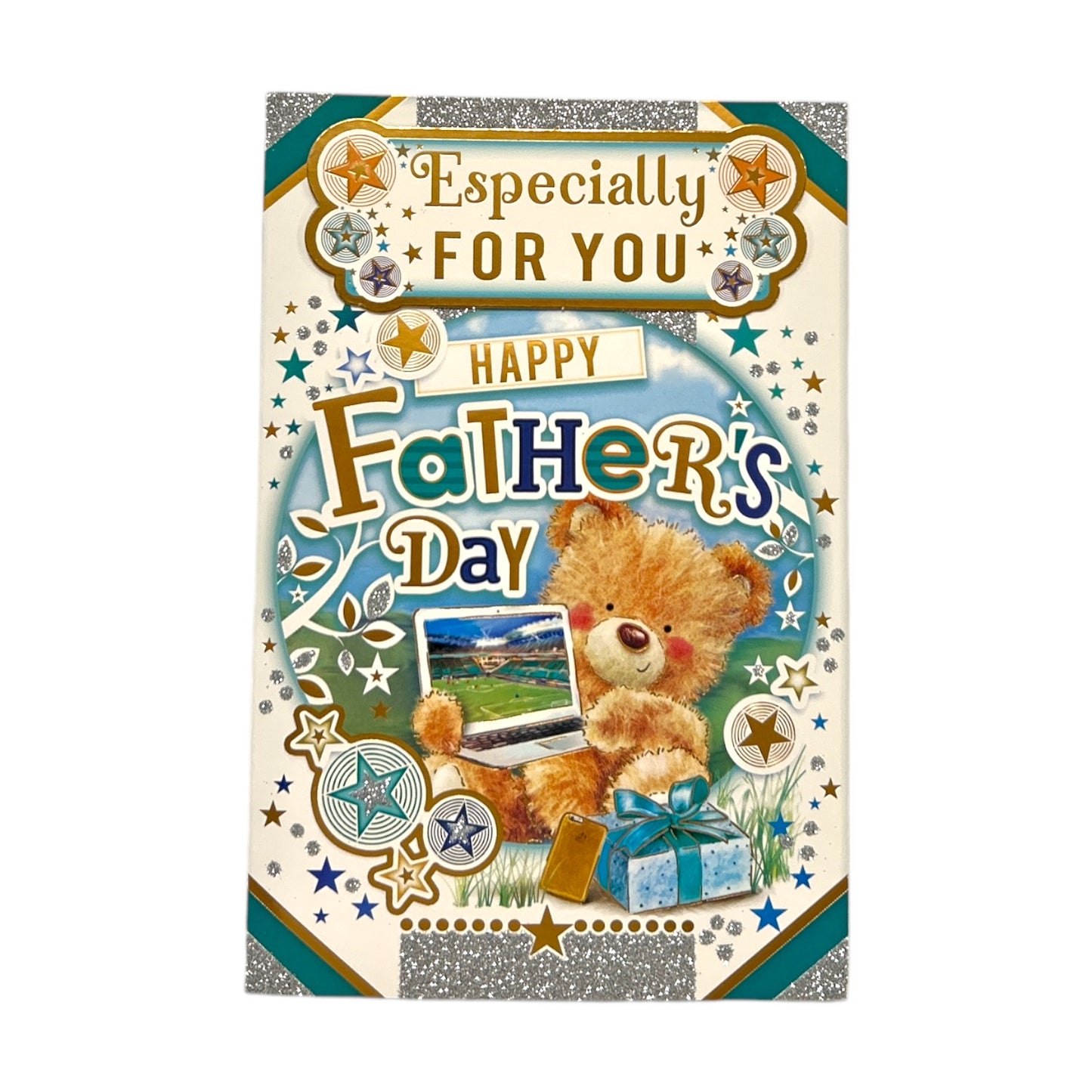Especially For You Teddy With Laptop Design Father's Day Card