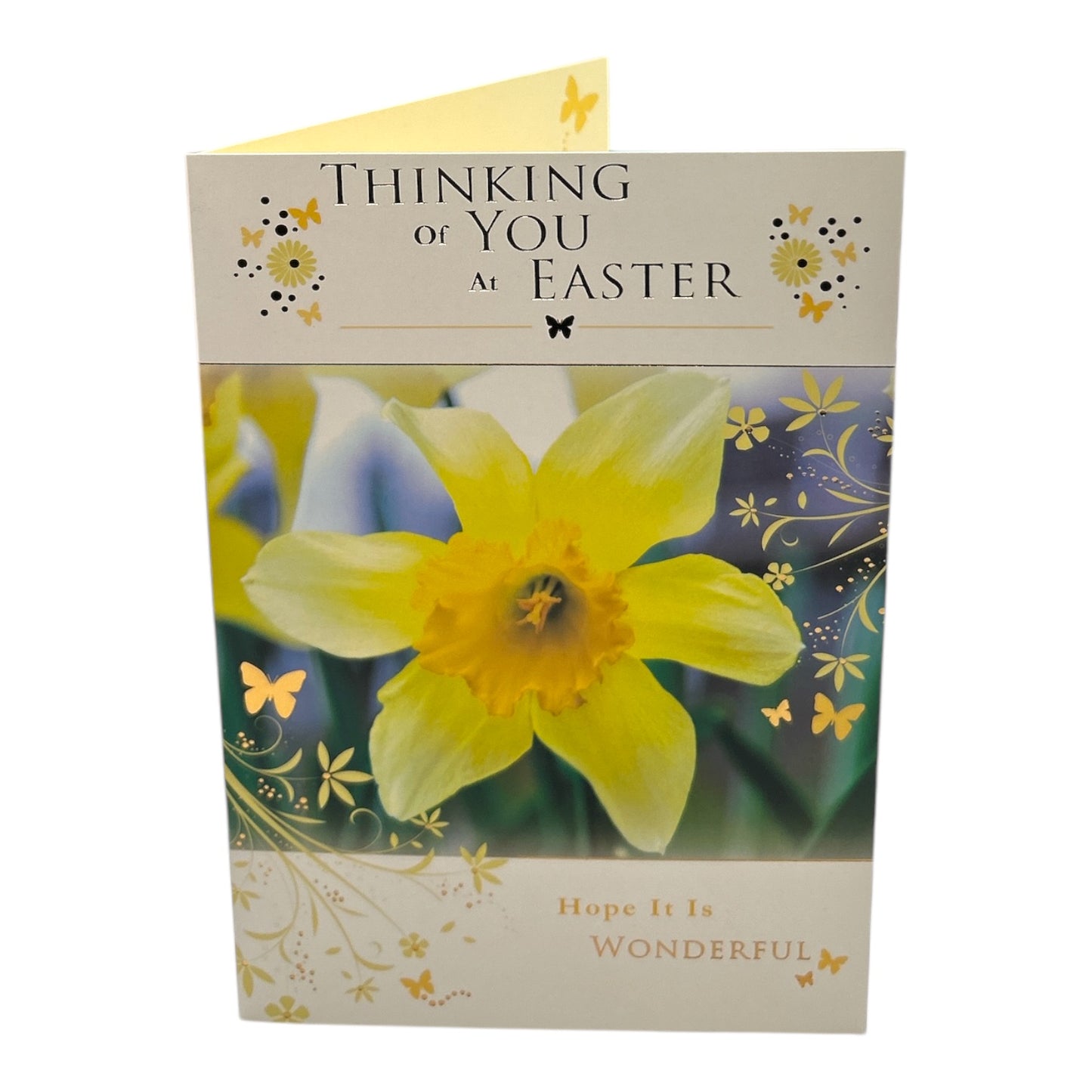 Thinking Of You Photographic Daffodils Design Easter Card