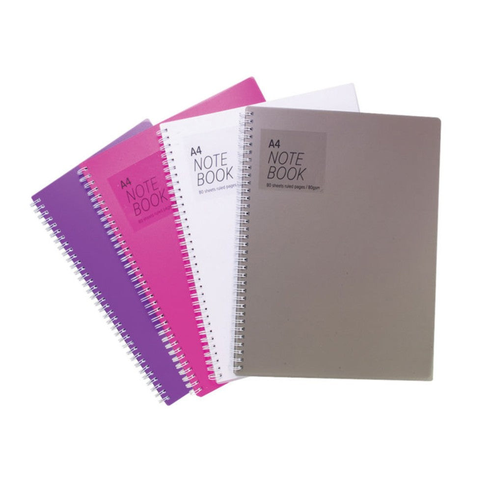 Pack of 5 A4 Twin Wire Feint Ruled 80 Sheet Notebook