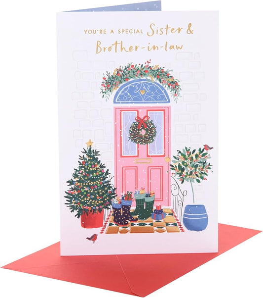 Front Door Design Sister & Brother In Law Christmas Card