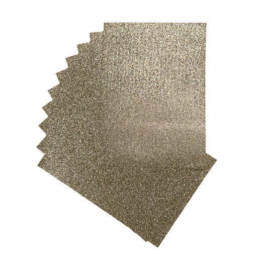 Pack of 200 A4 Light Gold Glitter EVA Foam Sheets