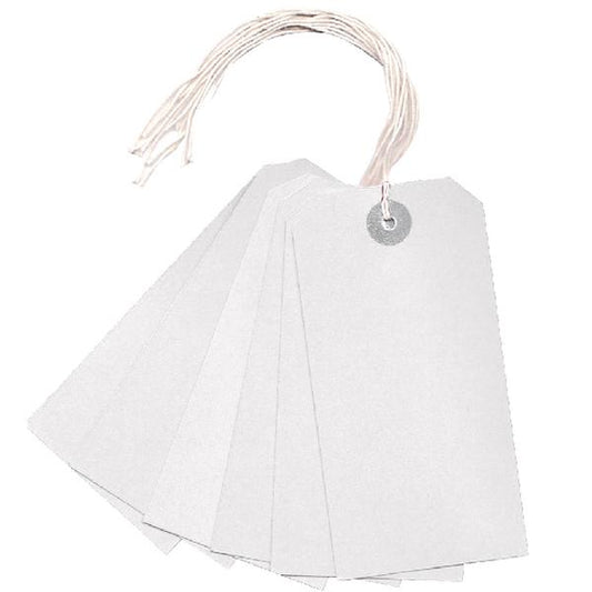 Pack of 1000 White Strung Tag 120 x 60mm 
