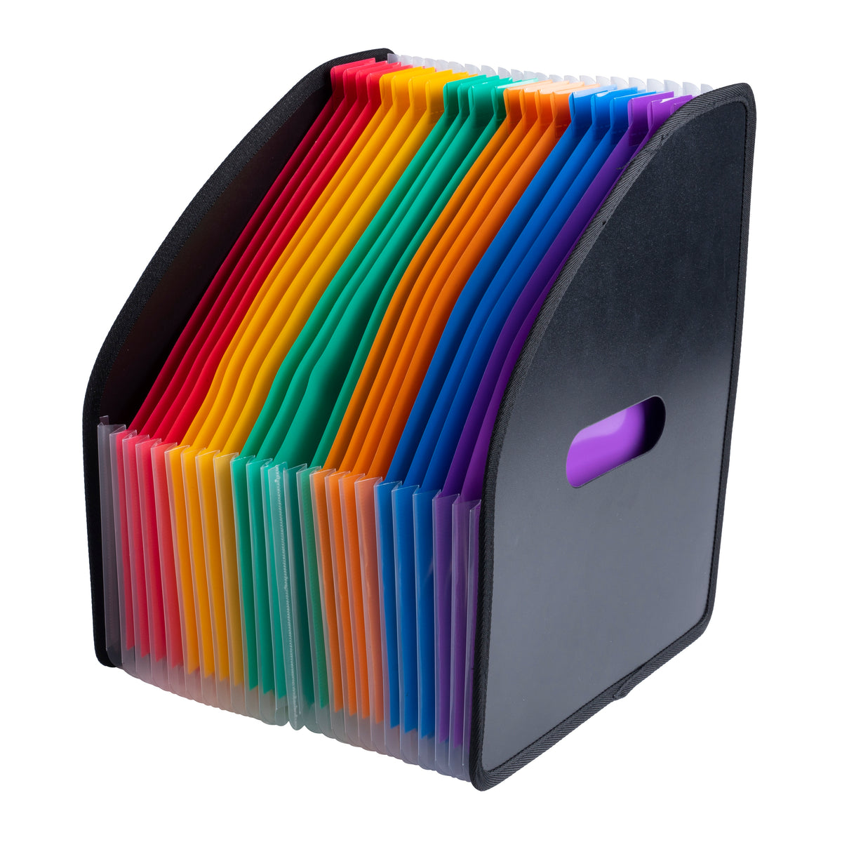 A4 Portrait Desk Expander Black Cover with 23 Assorted Coloured Pocket ...