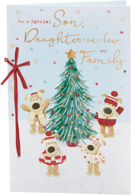 Son, Daughter-In-Law & Family Christmas Card Boofle