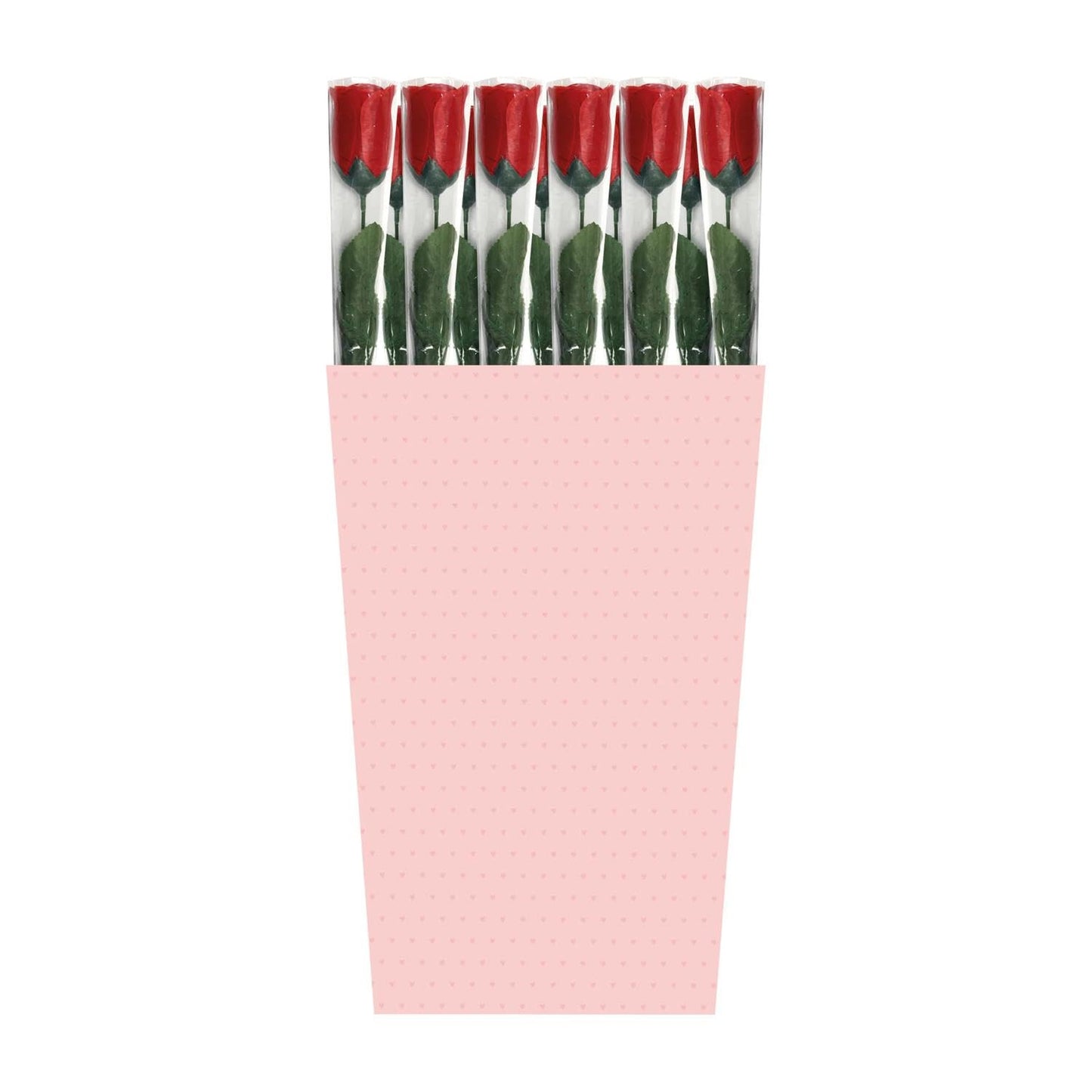 Pack of 6 Roses In Acetate Wrap 45cm  - Christmas Valentine Mother's Day Wedding Gift