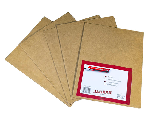 Pack of 5 9x7" Kraft Paper Exercise Book Covers by Janrax