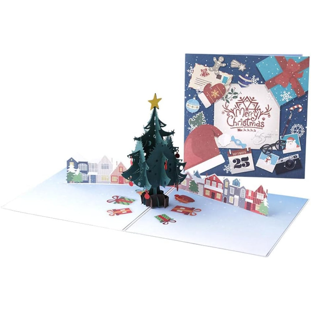 Festive City Glow 3D Pop Up Christmas Card