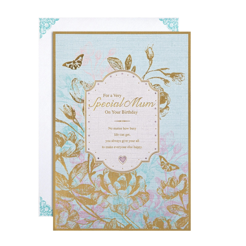 Intricate Traditional Floral Design Mum Birthday Card