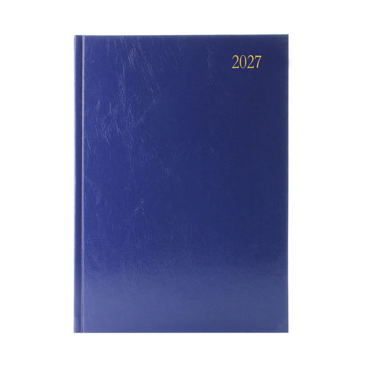 Janrax 2027 A4 2 Days Per Page Blue Desk Diary