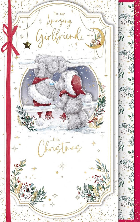 Bears Kissing An Amazing Girlfriend Luxury Handmade Christmas Card