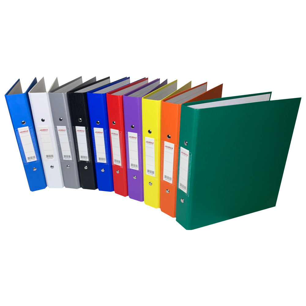 Pack of 10 A5 Black Paper Over Board Ring Binders by Janrax
