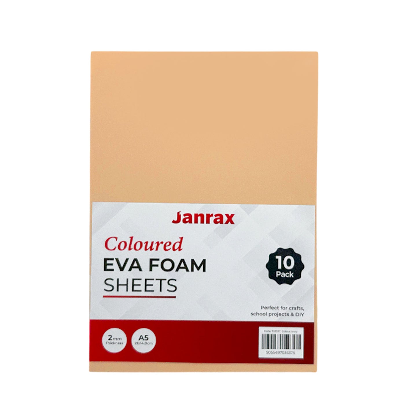 Pack of 10 A5 Peach Coloured Eva Foam Sheets