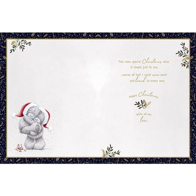 Bear And Presents Special Wife Large Christmas Card