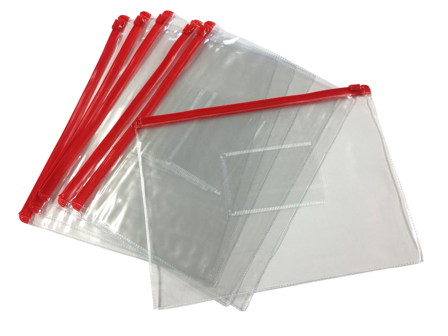 Pack of 12 A5 Red Zip Zippy Bags