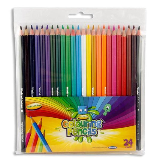 Wallet of 24 Full Size Colouring Pencils by World of Colour