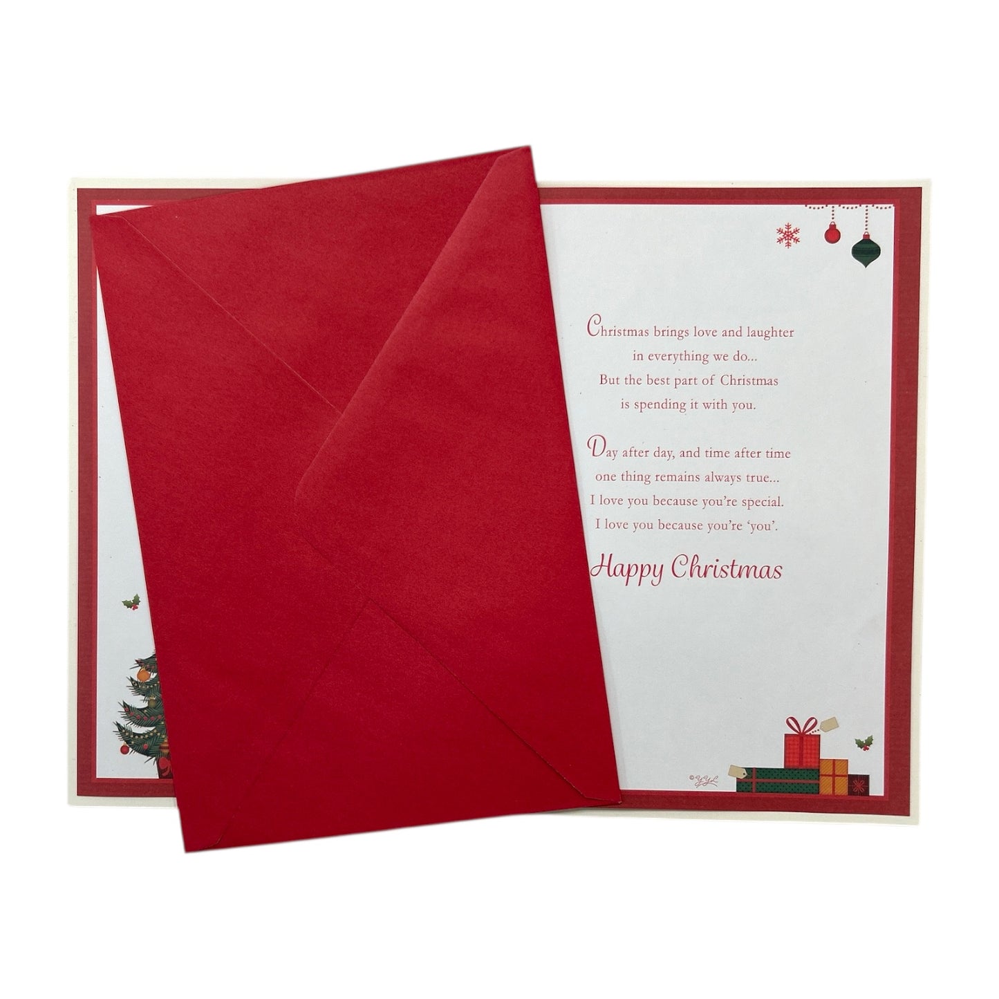 With Love To My Special Fiance Gold Frame Design Christmas Card