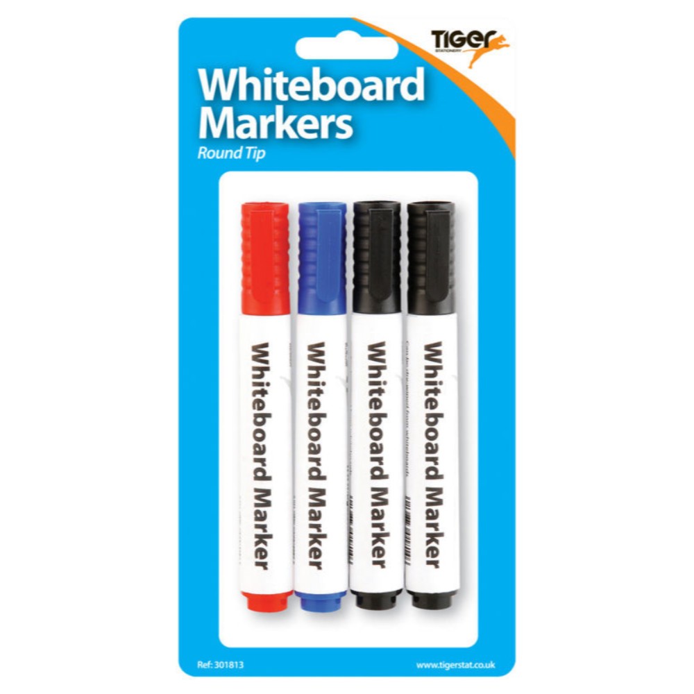 Pack of 4 Large Whiteboard Markers
