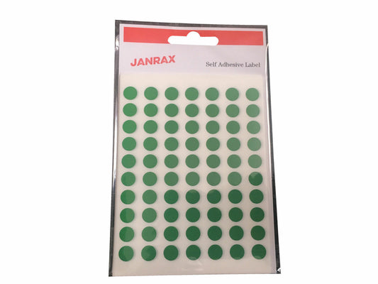 Pack of 560 Green 8mm Round Labels - Stickers