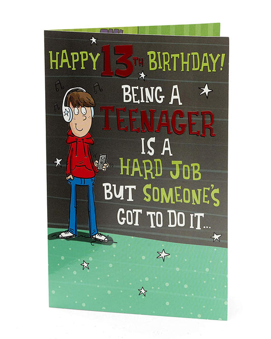 Age 13 Birthday Card Teenage Boy For Him