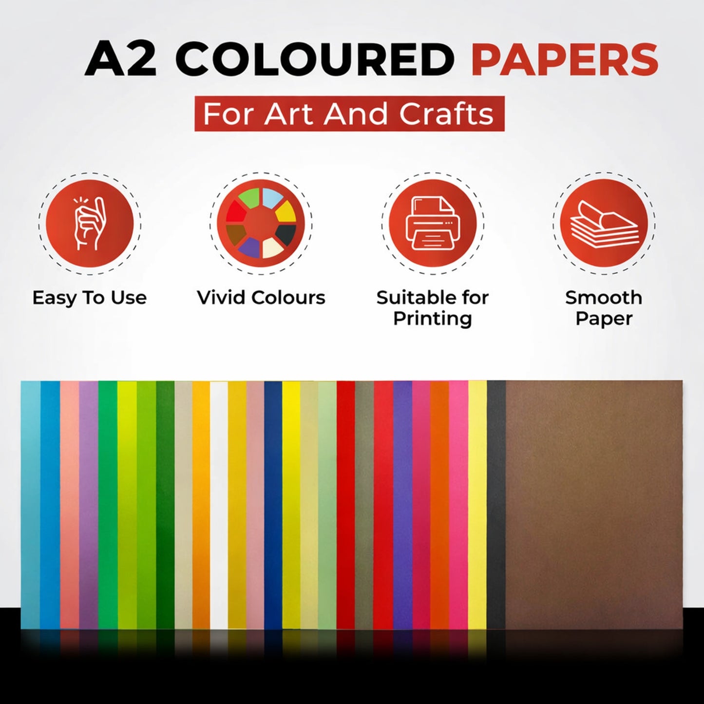 Pack of 20 Sheets A2 Light Purple Colored Craft Papers 230gsm