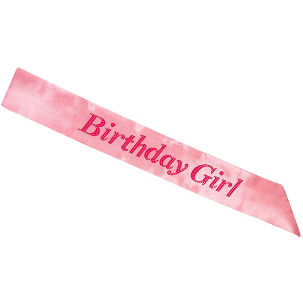 SASH BIRTHDAY GIRL HEN NIGHT PARTY CELEBRATION PINK FABRIC ACCESSORY